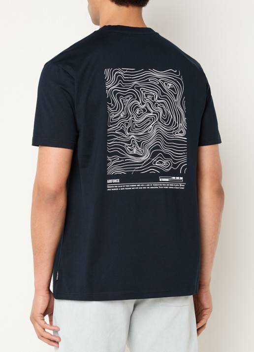 Airforce T-shirt met logo- en backprint