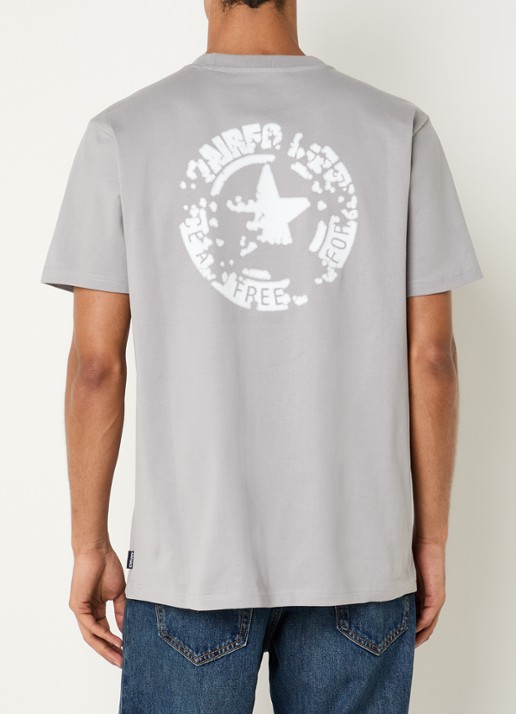 Airforce T-shirt met logo- en backprint - detail 4 grijs