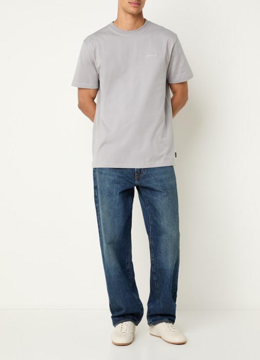 Airforce T-shirt met logo- en backprint - voorkant 2 grijs