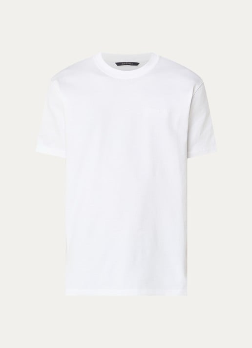 Airforce T-shirt met logo- en backprint - voorkant wit