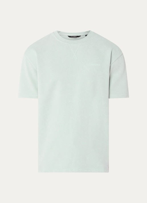 Airforce T-shirt met logo en ronde hals - voorkant 2 mint