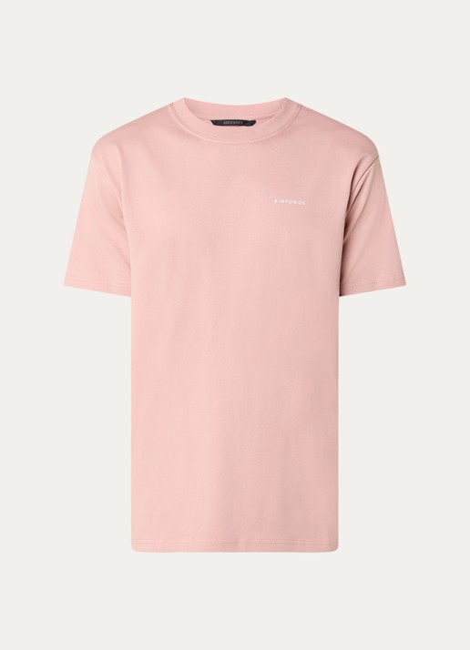 Airforce T-shirt met logo - voorkant zalmroze