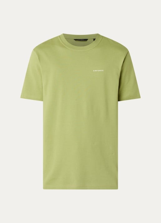 Airforce T-shirt met logo - voorkant 2 mosgroen