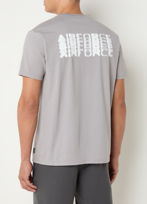Airforce T-shirt van  katoen met logo- en backprint