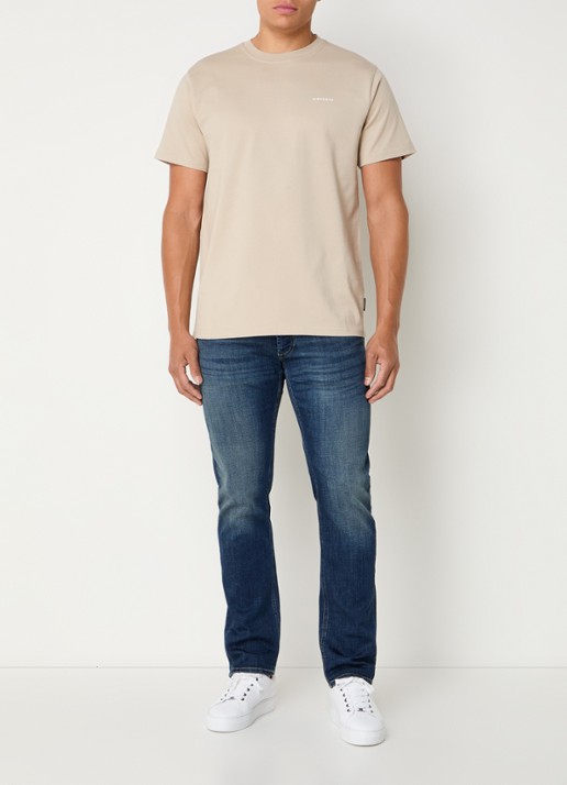 Airforce T-shirt van  katoen met logo - voorkant 3 beige