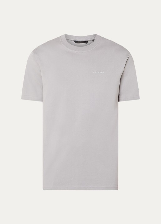 Airforce T-shirt van  katoen met logo - voorkant 2 donkergrijs