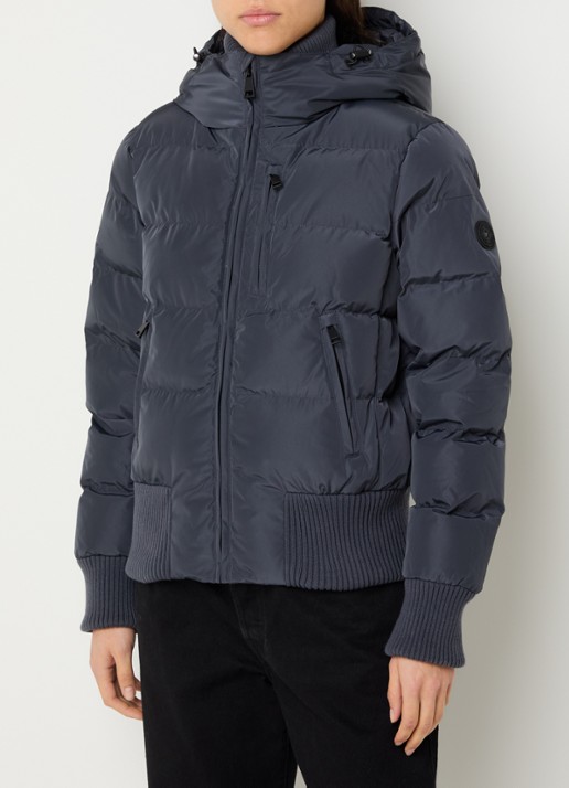 Airforce Taos gewatteerd jack met capuchon en ritszakken - detail 2 donkerblauw