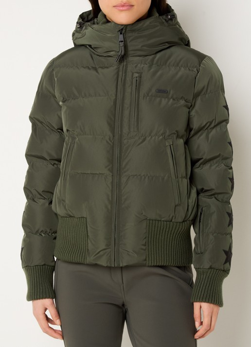 Airforce Taos ski-jas met ritszakken en capuchon - detail 4 bronsgroen