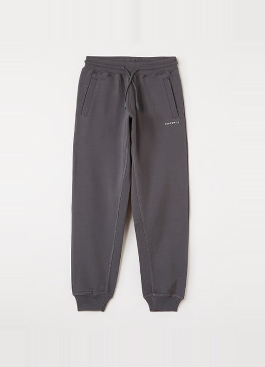 Airforce Tapered fit joggingbroek met logo - voorkant taupe