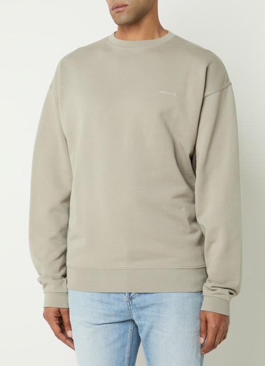 Airforce Wording sweater met logo- en backprint - achterkant 3 beige