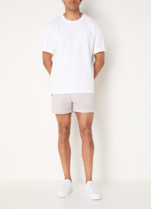 Airforce Zwemshorts met structuur en logo - voorkant 2 lichtbruin