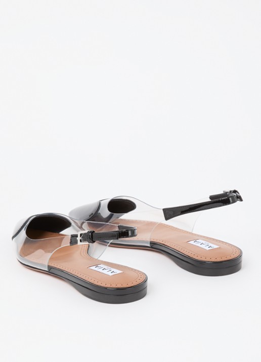 Alaïa Heart slingback met kalfsleren details - achterkant zwart