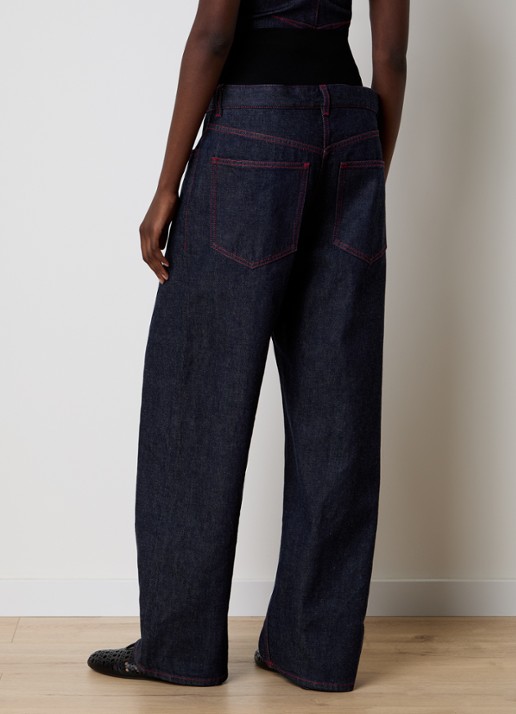 Alaïa High waist loose fit jeans met steekzakken - achterkant indigo