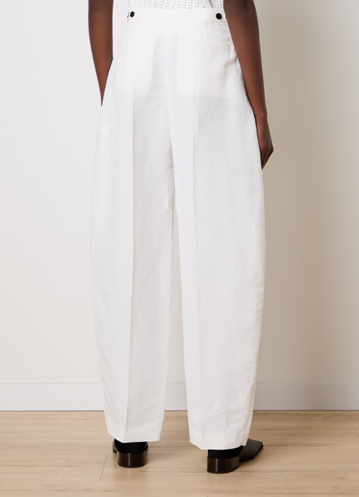 Alaïa High waist loose fit pantalon met steekzakken - achterkant 5 gebroken wit