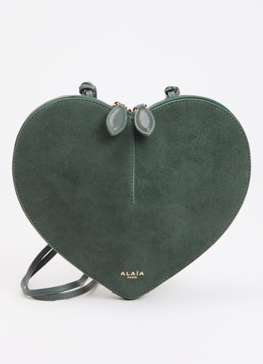 Alaïa Le Coeur crossbodytas van geitenleer met details van geitensuède
