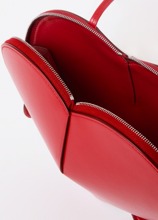 Alaïa Le Coeur crossbodytas van kalfsleer  - detail 5 donkerrood