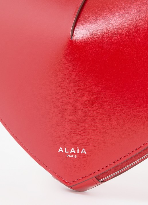 Alaïa Le Coeur crossbodytas van kalfsleer  - detail 6 donkerrood