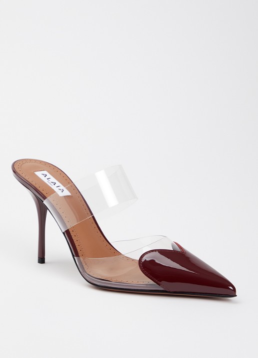 Alaïa Le Coeur muiltje van kalfsleer met lakfinish