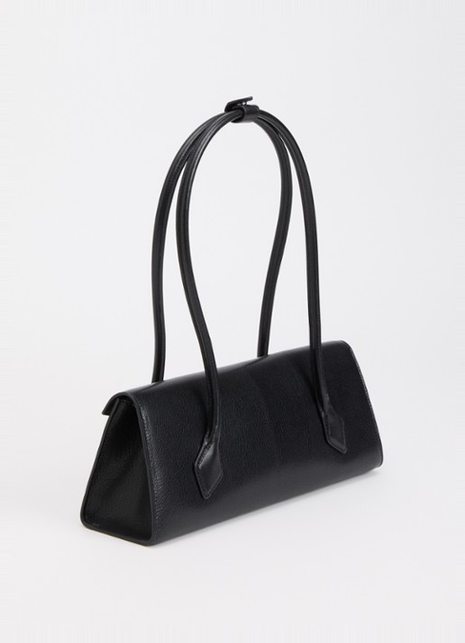 Alaïa Le Teckel Flap Medium schoudertas van geitenleer - achterkant 6 zwart