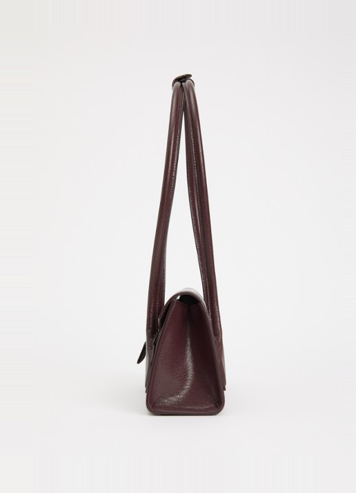 Alaïa Le Teckel Flap Small schoudertas van geitenleer - detail 4 bordeauxrood