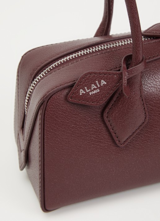 Alaïa Le Teckel Medium schoudertas van geitenleer - detail 6 bordeauxrood