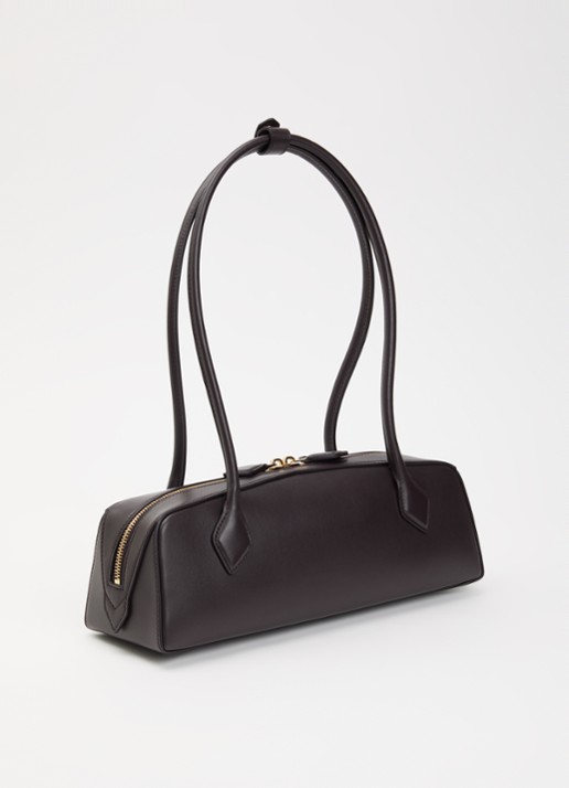 Alaïa Le Teckel Medium schoudertas van geitenleer - achterkant 6 cognac