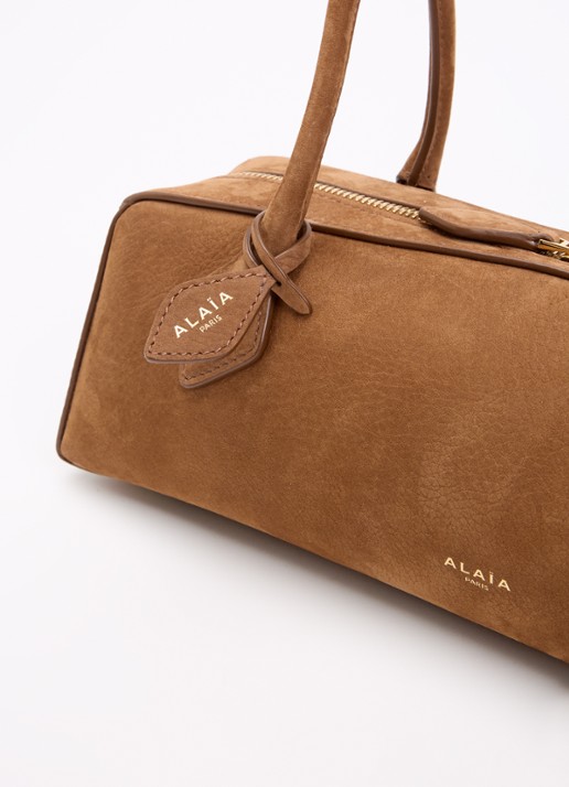 Alaïa Le Teckel Medium schoudertas van nubuck - detail 3 roestbruin