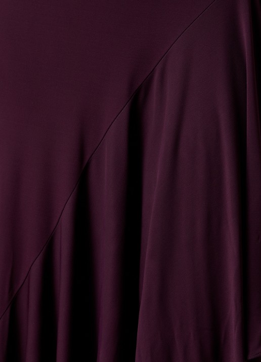 Alaïa Miidi jurk met asymmetrische zoom - detail 2 aubergine