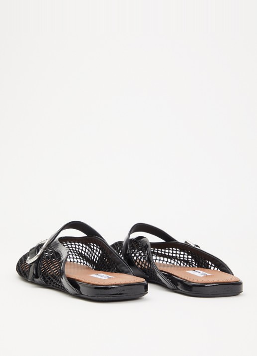 Alaïa Muiltje van mesh met details van kalfsleer - achterkant 2 zwart