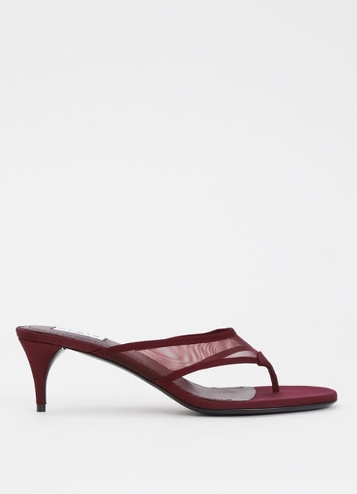 Alaïa Muiltje van mesh - voorkant bordeauxrood