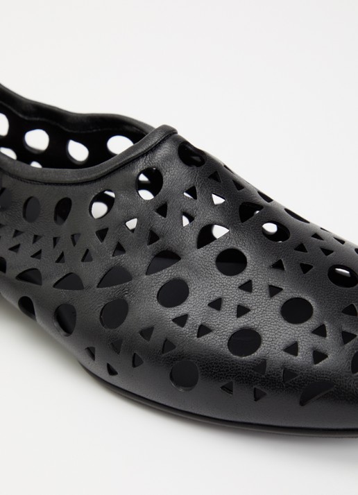 Alaïa Neo Vienne ballerina van kalfsleer - detail 6 zwart