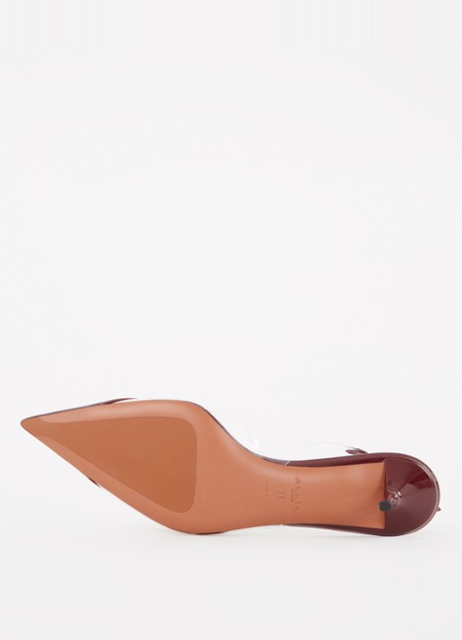Alaïa Slingback met kalfsleren details en lakfinish - detail 5 bordeauxrood