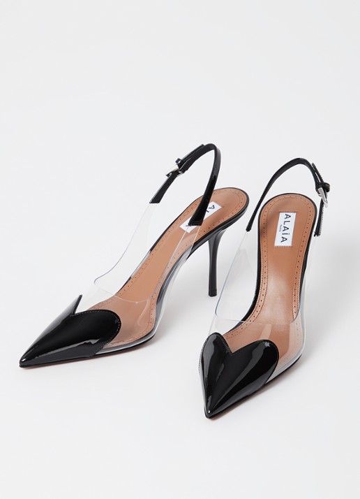 Alaïa Slingback met kalfsleren details - detail 2 zwart