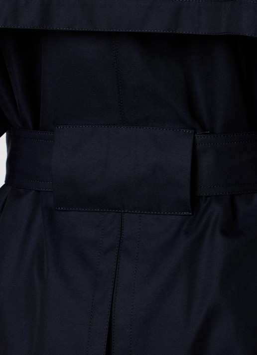 Alaïa Trenchcoat met strikceintuur - detail 6 donkerblauw