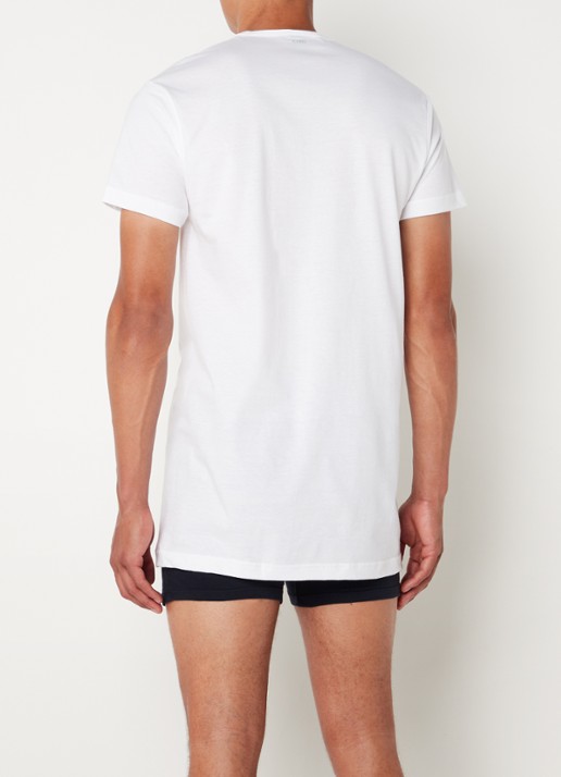 Alan Red Derby Long fit T-shirt met ronde hals in 2-pack - achterkant 4 wit