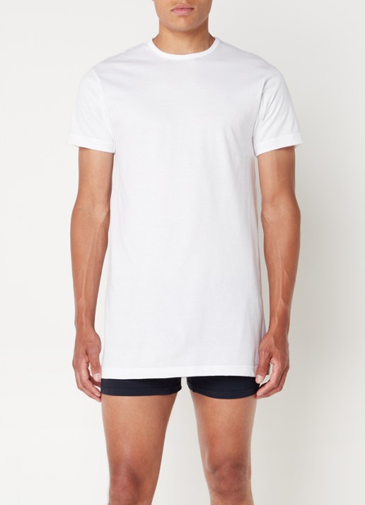 Alan Red Derby Long fit T-shirt met ronde hals in 2-pack - voorkant 3 wit