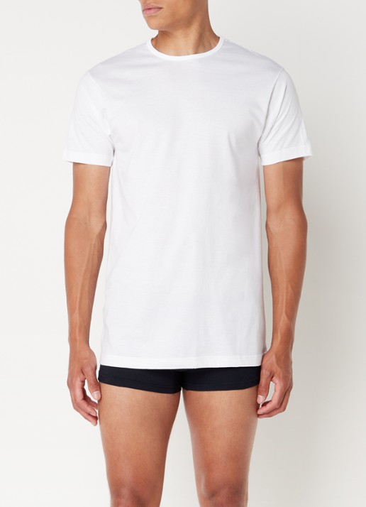 Alan Red Derby T-shirt met ronde hals in 2-pack - voorkant 2 wit