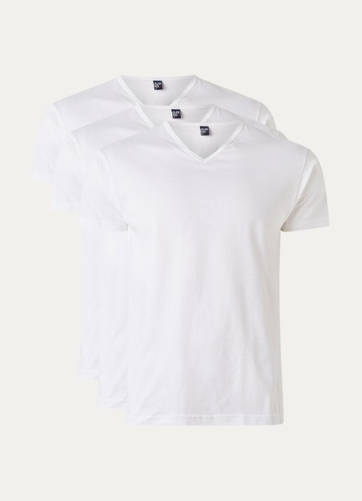 Alan Red Regular fit T-shirt met V-hals in 3-pack - voorkant 2 wit