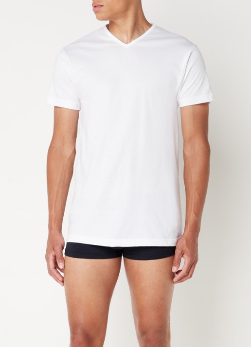 Alan Red Vermont regular fit T-shirt met V-hals in 2-pack - voorkant 3 wit