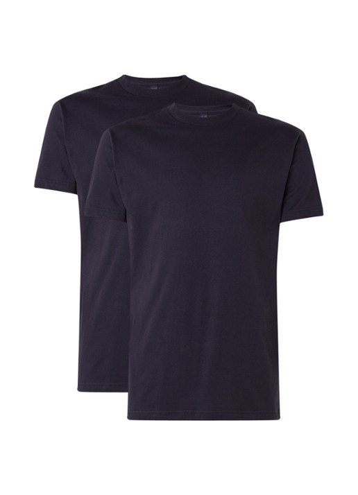 Alan Red Virgina regular fit T-shirt met ronde hals in 2-pack - voorkant 2 donkerblauw