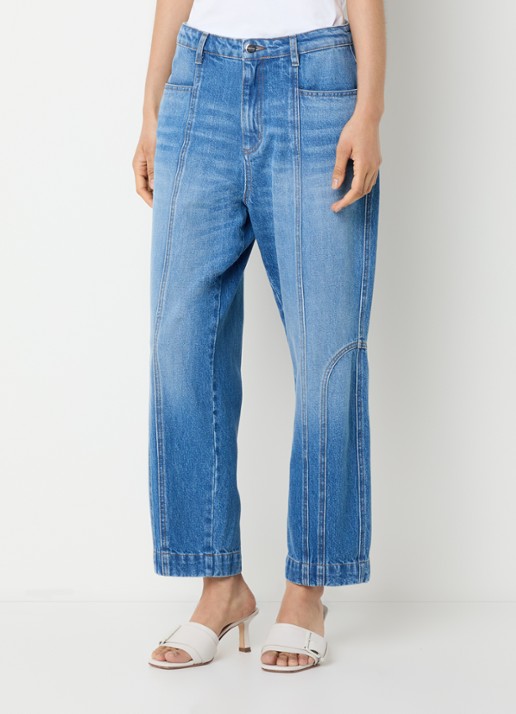 alchemist Abbi high waist tapered fit cropped jeans met medium wassing