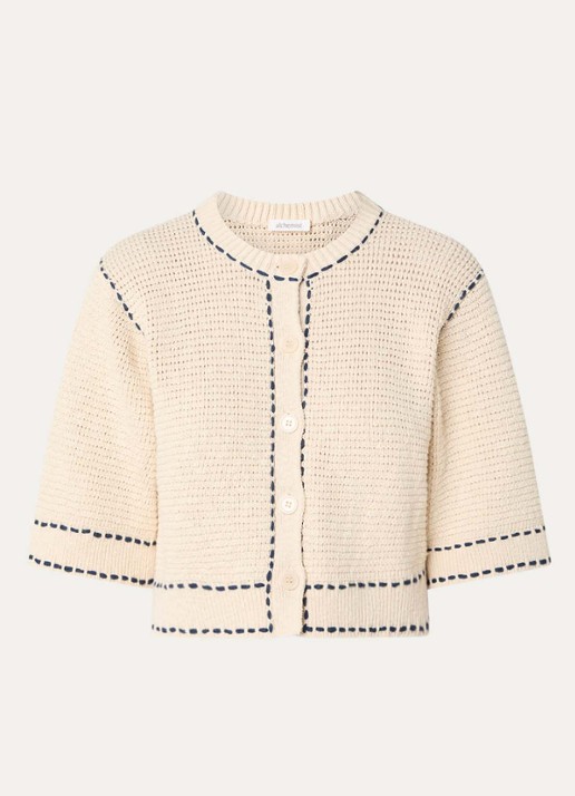 alchemist Caroline grofgebreid vest  - voorkant creme