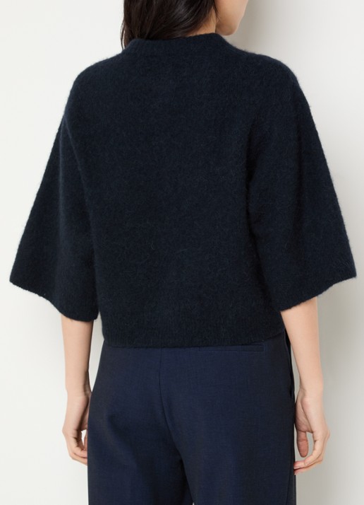 alchemist Fijngebreid vest in alpaca wolblend - achterkant 3 blauw