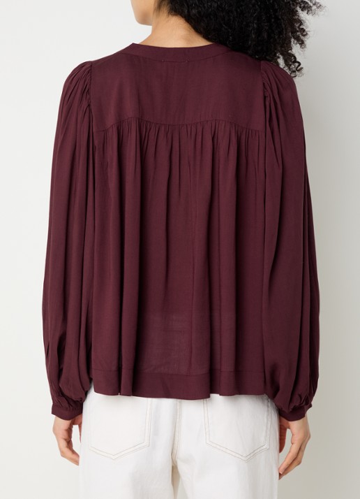 alchemist Helen tuniek met ballonmouw - achterkant bordeauxrood