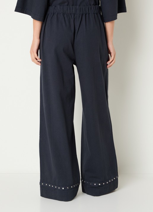 alchemist High waist wide fit palazzo broek van denim - achterkant 2 donkerblauw