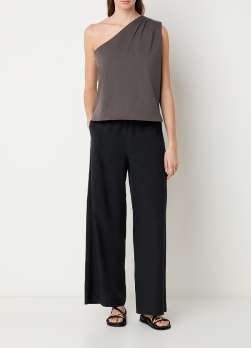alchemist Levy one shoulder top - voorkant 3 middengrijs