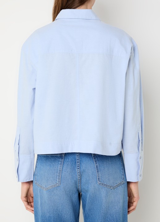 alchemist Loes blouse met borstzakken - achterkant lichtblauw