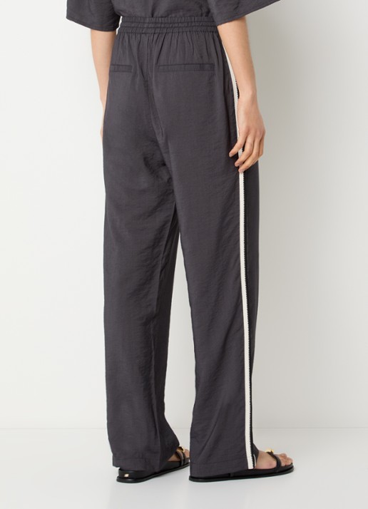 alchemist Lou high waist loose fit broek met borduring - achterkant 4 antraciet