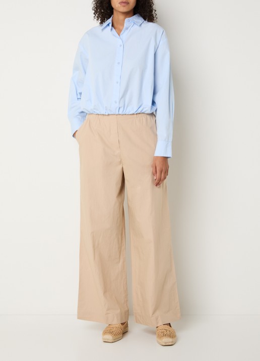 alchemist Mid waist wide fit joggingbroek met steekzakken - voorkant 3 beige