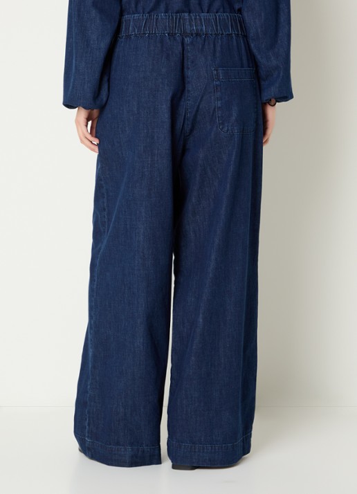 alchemist Moonflower high waist loose fit broek met steekzakken - achterkant indigo